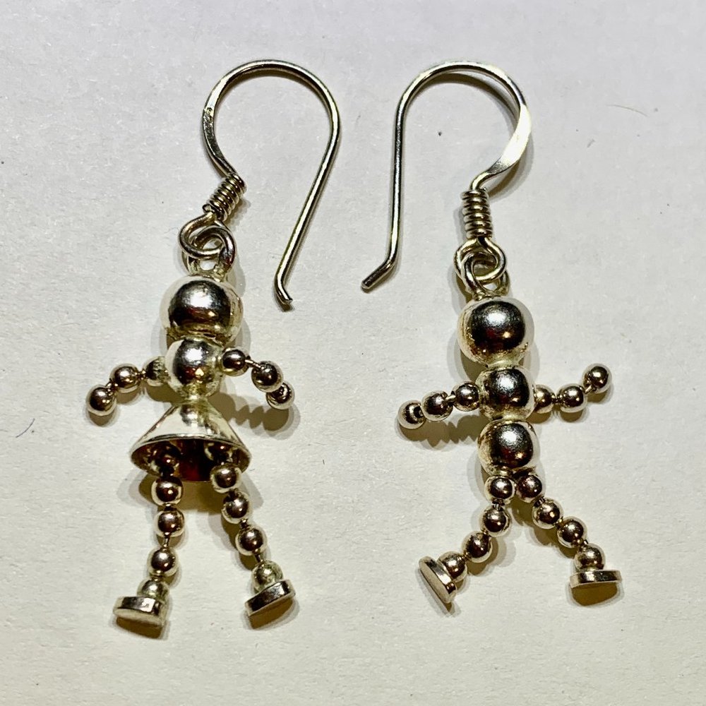 💰2/$40💰 Vintage Doll Puppet Earrings Silver 925